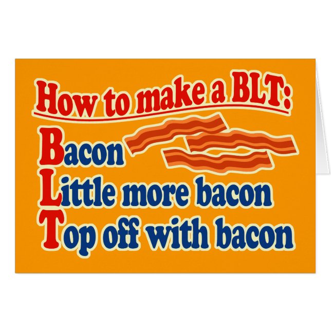 Cartão Bacon como fazer um sanduíche de BLT (Frente Horizontal)