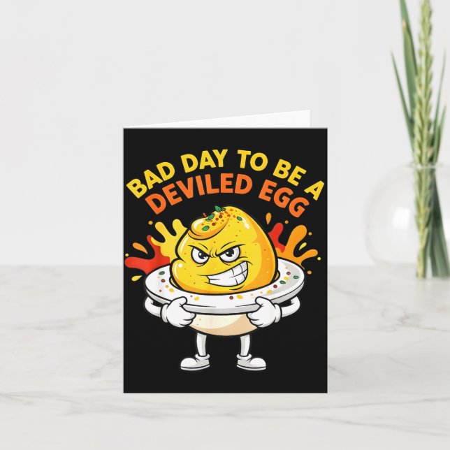 Cartão Bad Day To Be A Deviled Egg Funny Thanksgiving Din (Frente)