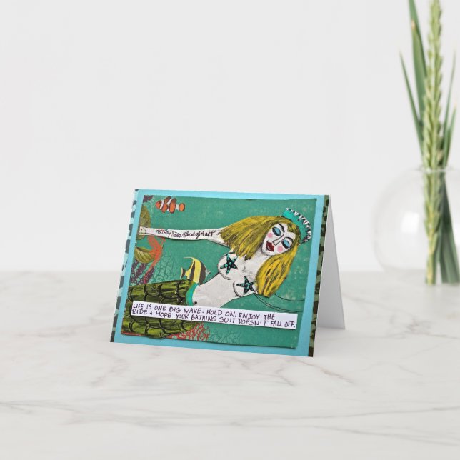 CARTÃO BAD GIRL ART MERMAID NOTECARD (Frente)