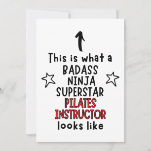Cartão Badass, Ninja, Superstar, Instrutor Pilates