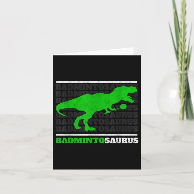 Cartão Badminto Saurus Rex Birdie Shuttle Dino Badminton (Frente)