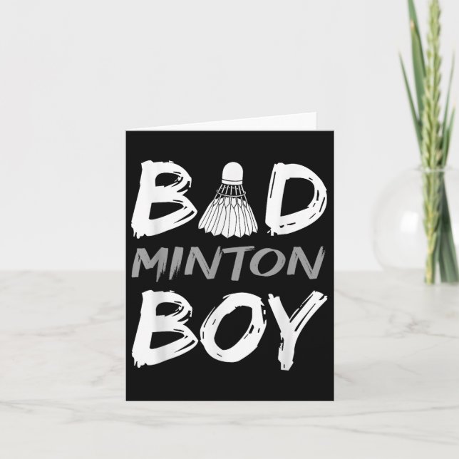Cartão Badminton Boy - Adoro Badminton Bad Minton Boy Men (Frente)