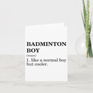 Cartão Badminton Boy Noun Definition Shuttle Badminton Pl