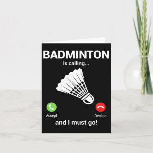 Cartão Badminton Chamando Badminton Lover Engraçado Badmi