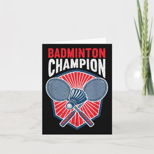 Cartão Badminton Champion Funny Badminton (Frente)