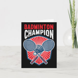 Cartão Badminton Champion Funny Badminton