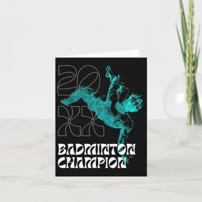 Cartão Badminton Champion Racket Shuttle Tournament Winne (Frente)