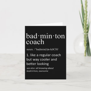 Cartão Badminton Coach Definition Sports Engraçado Traine
