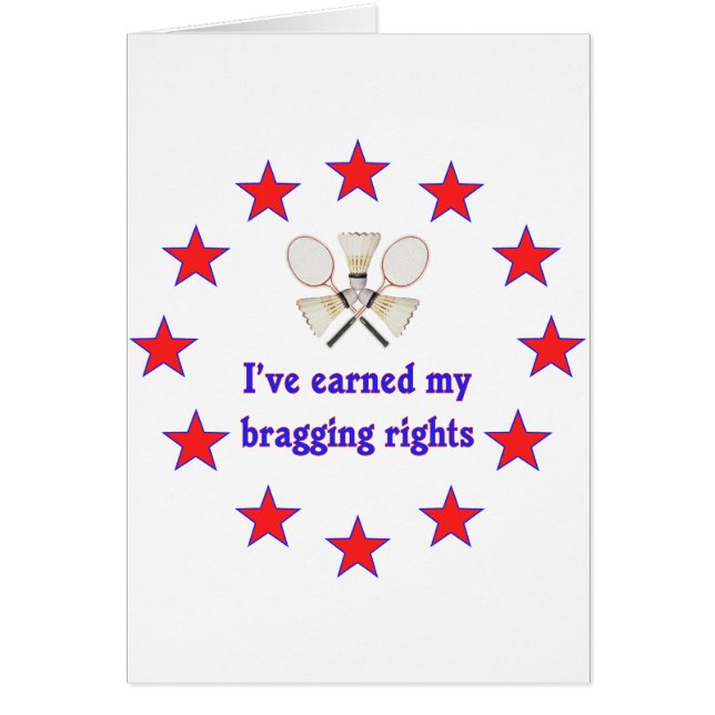 Cartão Badminton de vanglória dos direitos (Frente)