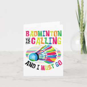Cartão Badminton Está Chamando Badminton