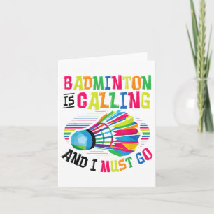 Cartão Badminton Está Chamando Badminton