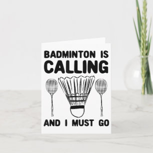 Cartão Badminton Está Chamando Badminton De Badminton.