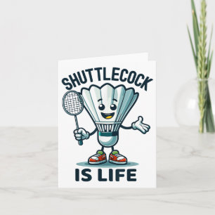 Cartão Badminton Forever Cartoon Shuttle E Racket Graph