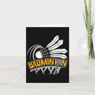 Cartão Badminton - Jogador de Badminton Shuttle Birdie