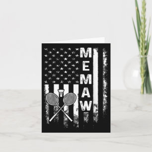 Cartão Badminton Memaw American Flag Natais vintages Xm