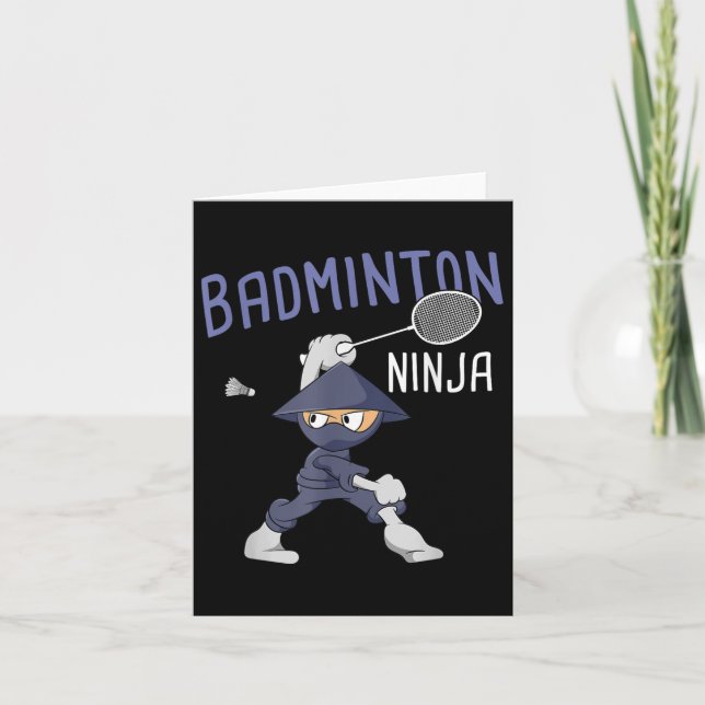 Cartão Badminton Ninja Kids Shuttle Boy Badminton (Frente)