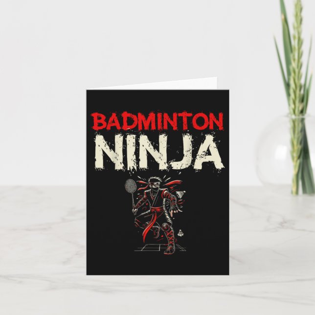 Cartão Badminton Ninja Shuttle (Frente)