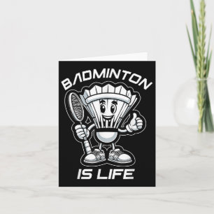 Cartão Badminton Para Sempre Cartoon Shuttle E Gráfico De