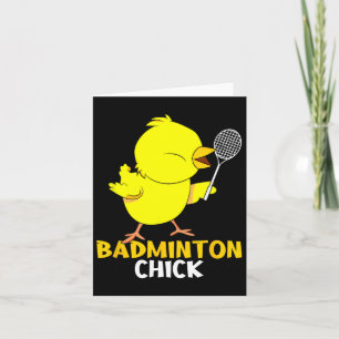Cartão Badminton Pintinho Chicken Birdie Women Badminton