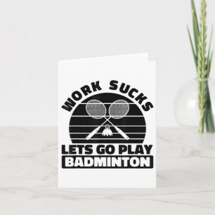 Cartão Badminton Player Racket - Tribunal da Equipe Racqu