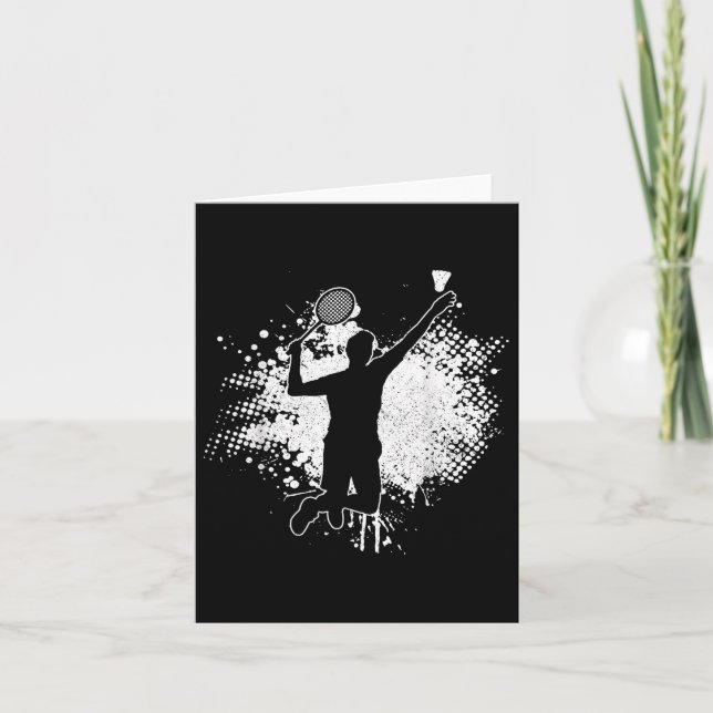 Cartão Badminton Player Vintage Badminton (Frente)