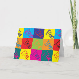 Cartão Badminton Pop Art