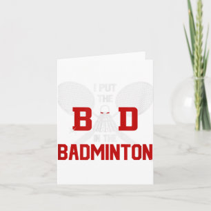 Cartão Badminton Sem Meu Mau É Minton