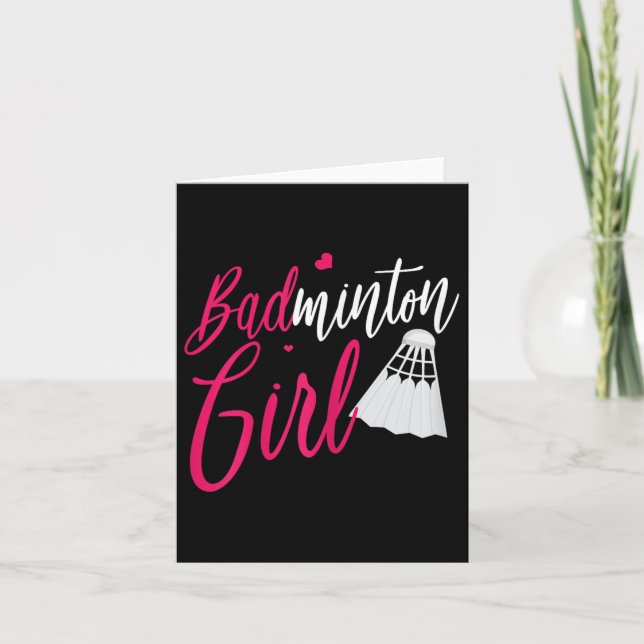 Cartão Badminton Shirt Badminton Garota Engraçada Badmint (Frente)