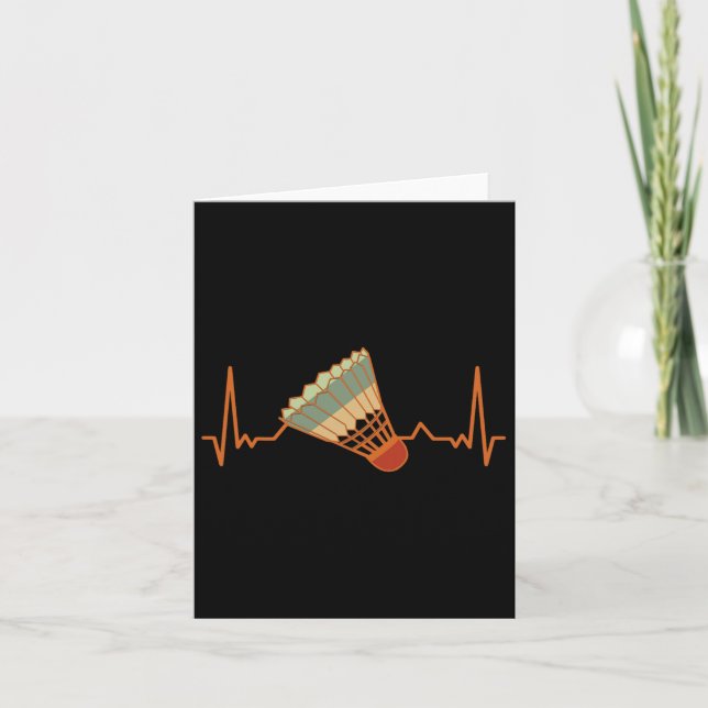 Cartão Badminton Shuttle Court Game Heartbeat Badmi (Frente)