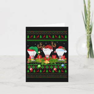 Cartão Badminton Sports Lover Xmas Papais noeis Feias Bad