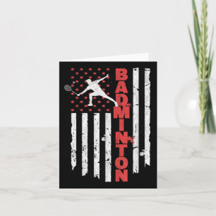 Cartão Badminton Team American Flag Usa Badminton Para A