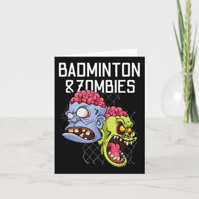Cartão Badminton Zombies Engraçado Jogo Esportivo Roupa (Frente)