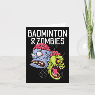 Cartão Badminton Zombies Engraçado Jogo Esportivo Roupa
