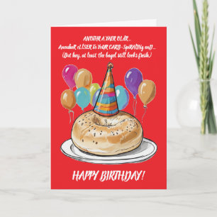 Cartão Bagel arcástico Aniversário com Balões