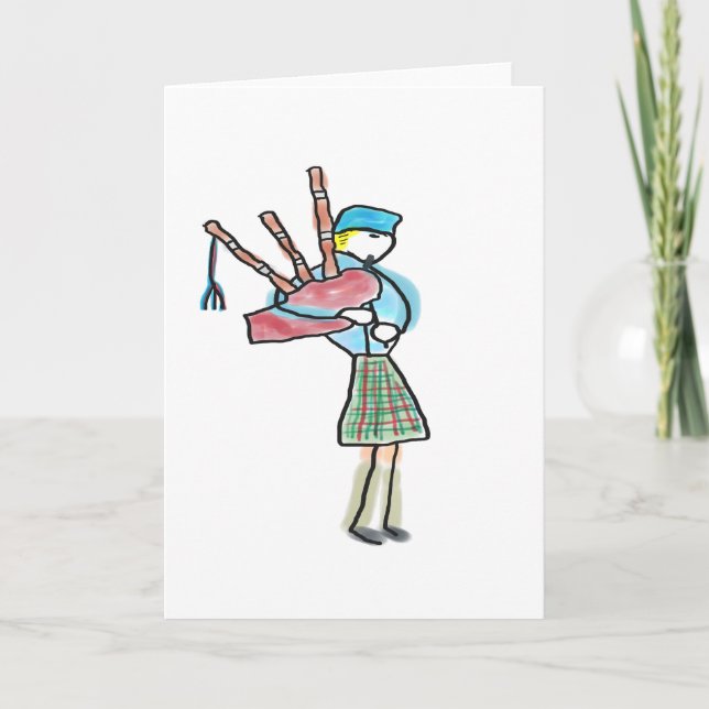 Cartão Bagpipe Playing (Frente)