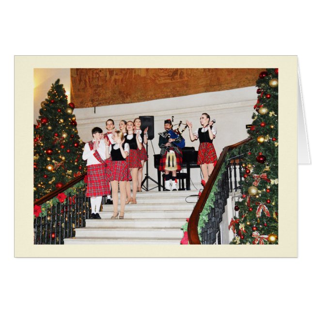 Cartão Bagpiper e entretenedores (Frente Horizontal)