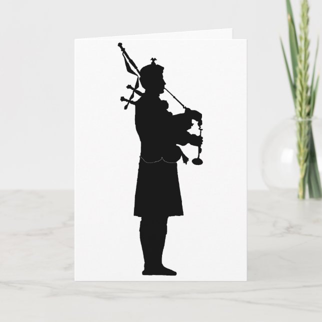 Cartão Bagpiper Silhouette (Frente)