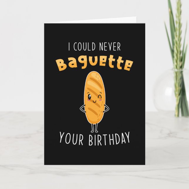 Cartão Baguette Word Game Birthday (Frente)