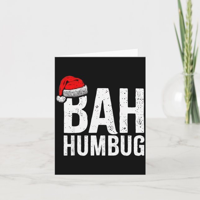 Cartão Bah Humbug. Funny Sarcastic Anti Christmas Holiday (Frente)