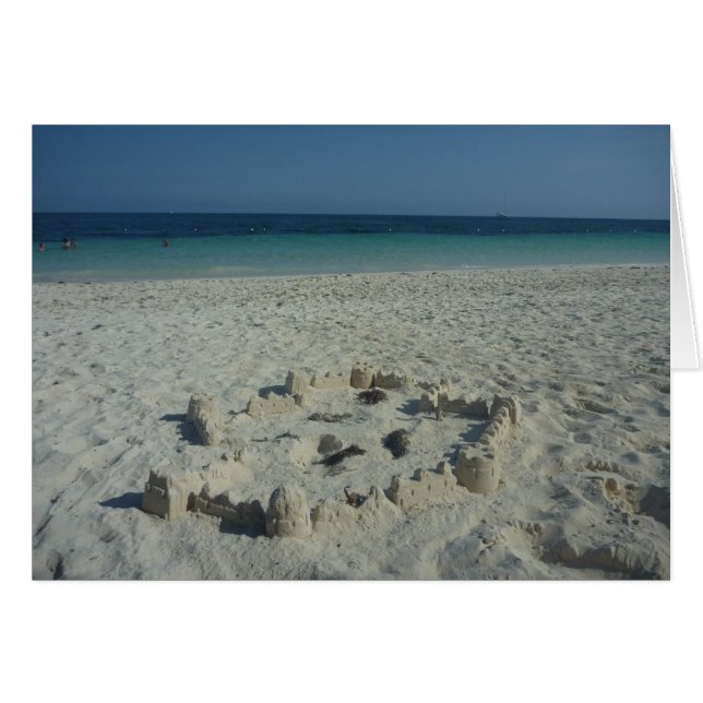 Cartão Bahamas do castelo de areia (Frente Horizontal)