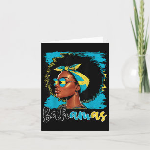 Cartão Bahamas - Rapariga das Bahamas Bandeira Orgulhosa 