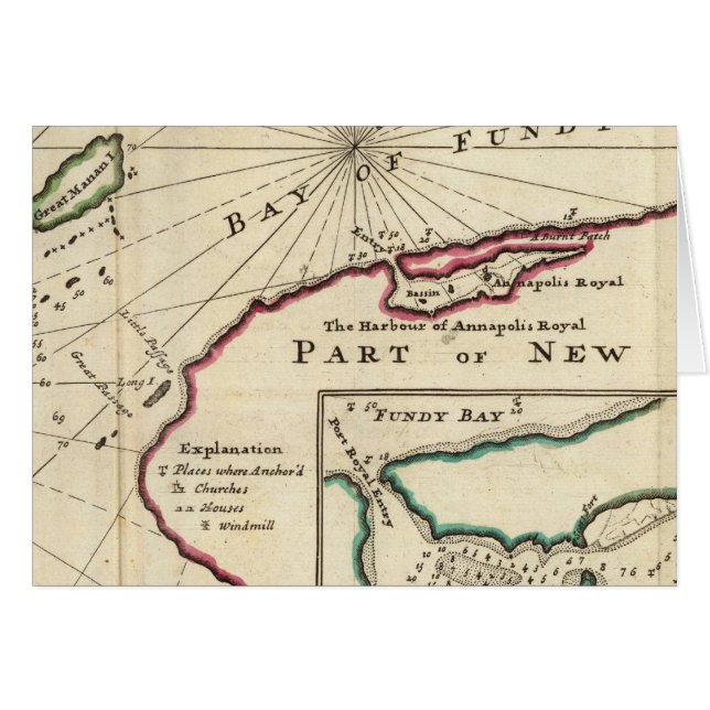 Cartão Baía de Fundy e porto de Annapolis Royal (Frente Horizontal)