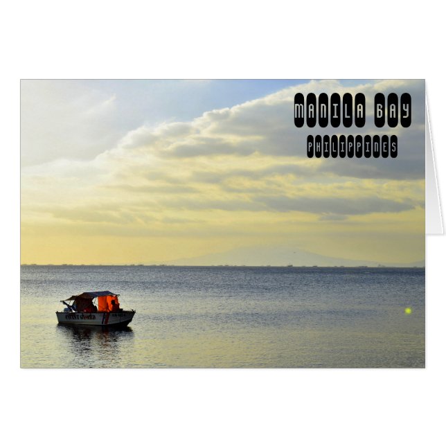 Cartão Baía de Manila nas Filipinas (Frente Horizontal)