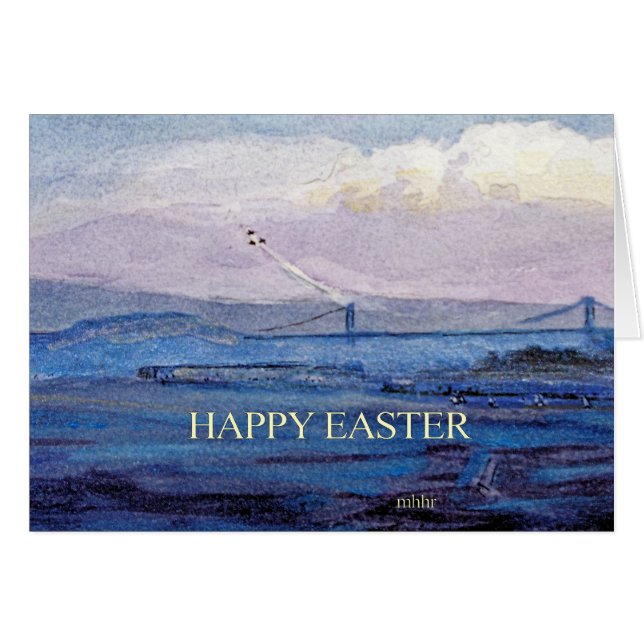 Cartão Baía de São Francisco, Páscoa, Blue Angels 1984 (Frente Horizontal)