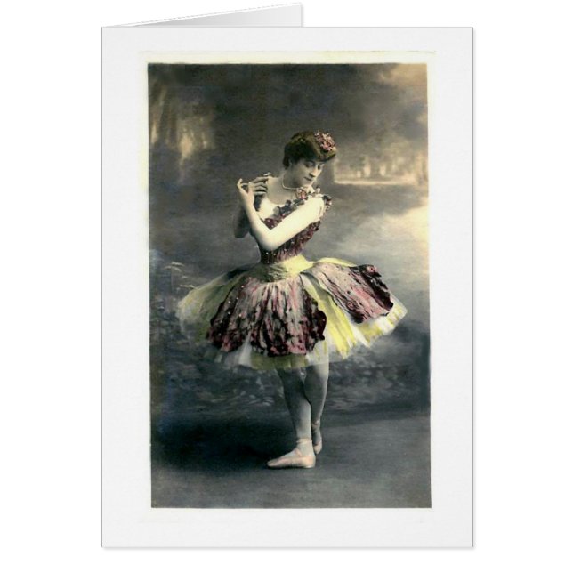 Cartão Bailarina da floresta do vintage, (Frente)