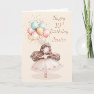 Cartão Bailarina de Cabelo Branco e Castanho Aniversário