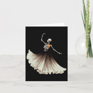 Cartão Bailarina Esqueleto Ballet Dança Halloween Mulhere