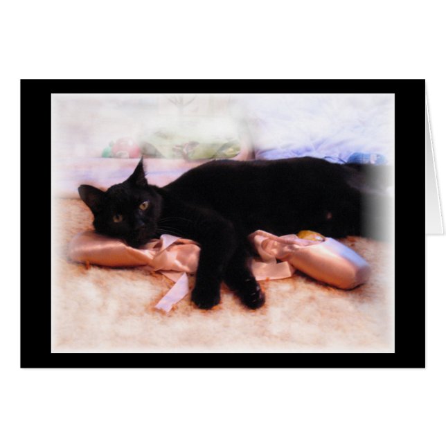 Cartão Bailarina felino (Frente Horizontal)