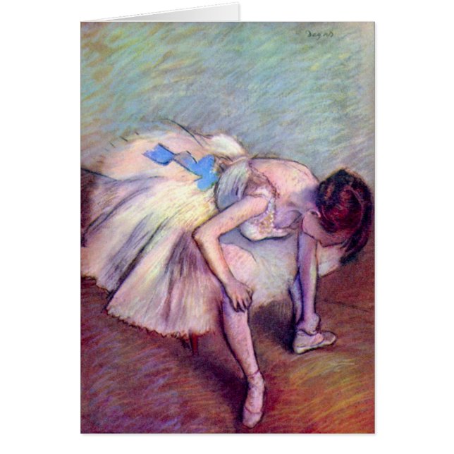 Cartão Bailarina Sentada de Edgar Degas, Arte de Balé Vin (Frente)