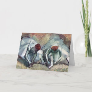 Cartão Bailarinas Amarrando os Seus Sapatos por Edgar Deg